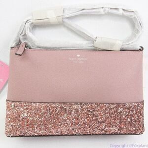 NWT kate spade  greta court‎ glitter ramey crossbody bag, Dusty Peony